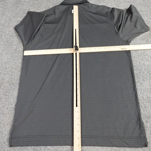 Footjoy Polo Medium Black Geometric Print Spread Collar Hunt Valley Country Club - Picture 5 of 7